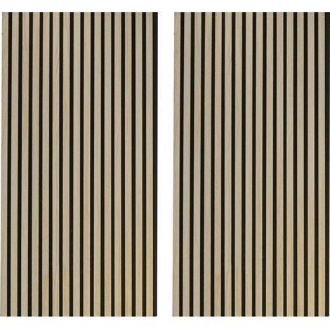 Home Heavenly® - Pack 2 paneles acústicos decorativos, reduce eco y sonido de la habitación. Color: Roble Nordish - Negro, Medida: 120x60 cm (1/5)