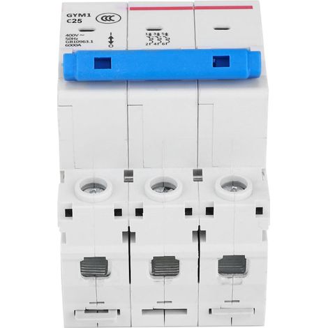 Disjoncteur miniature GYM1-DZ47S, tripolaire, longue durée de vie, IP20, UE 400 V CA 25 A (1/5)