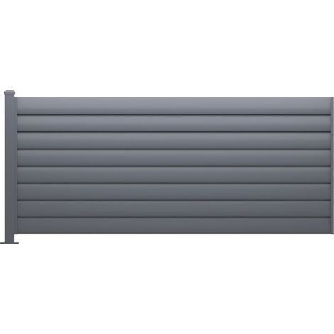 Extension de clôture persiennée à poser en aluminium - H80 x L173 cm - gris anthracite - BAROMA (1/5)