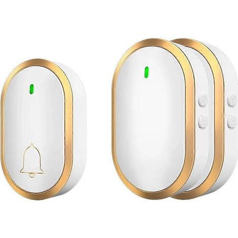 Sonnette sans fil étanche à 1 bouton et 2 récepteurs avec caméra intégrée (prise UE). (1/5)