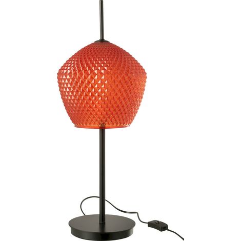 Lampe en verre rouge design pour une ambiance chaleureuse - Rouge texturé intense (1/4)