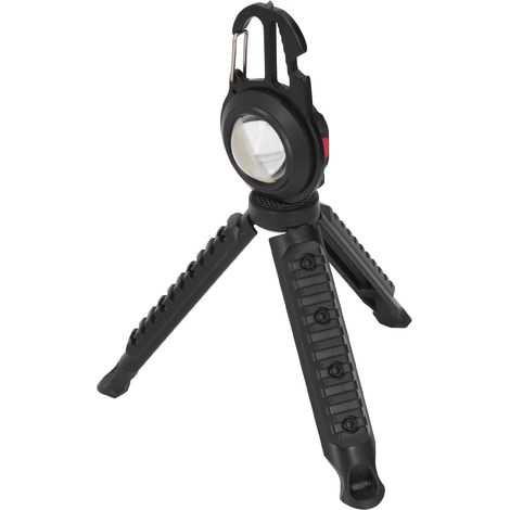 Kompakte COB-Taschenlampe, 3 Leuchtmodi, wiederaufladbar, multifunktional, schwarz, tragbar, mit Stativ, ideal zum Angeln und für Zuhause. (1/5)