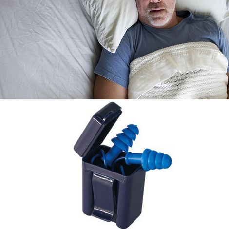 Lot de 10 bouchons d'oreilles en silicone souple, dormir, réutilisables, lavables, réduction de bruit, forme de sapin de Noël, avec boîte (1/5)