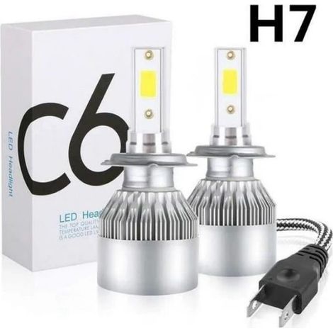 Ampoule H7 - LED CSP 36 W 3800 lm 6000 K - Étanche IP67 - Pour Phare Avant Voiture et Moto - Lot de 2