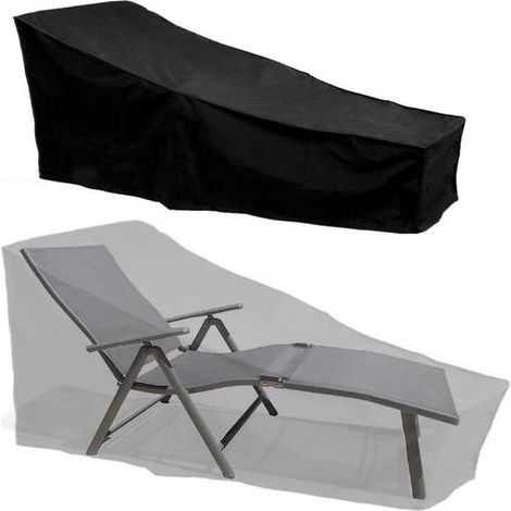 Couverture de Bain de Soleil Housse de Chaise Longue extérieur Imperméable, 210 75 80/40cm Noir (1/5)