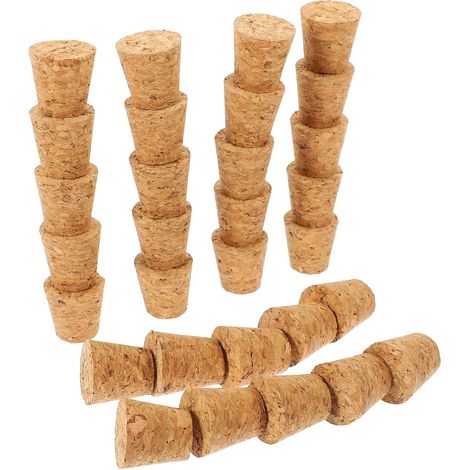30 bouchons liège, bois, coniques pour bouteilles et bocaux (1/5)
