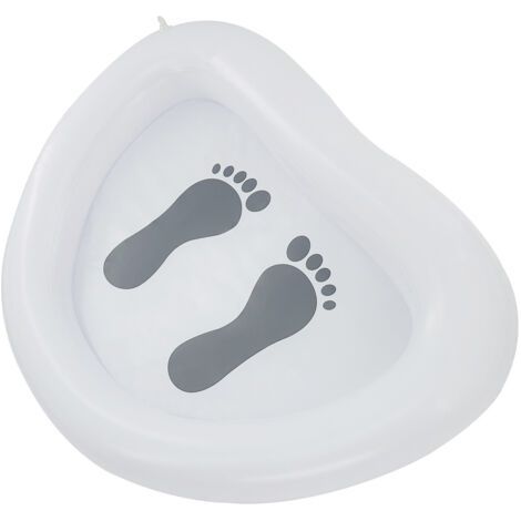 Inflatable Foot Bath Basin, PVC Inflatable Foot Pool, Foot Cleaning, Clean Sole, Gravel Mat, White (1/4)