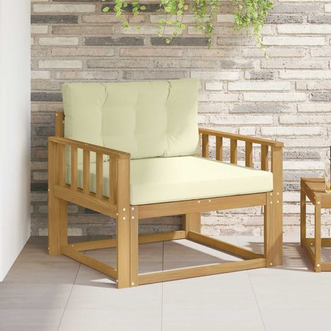 vidaXL Sofá intermedio de exterior Poliéster Blanco (1/5)