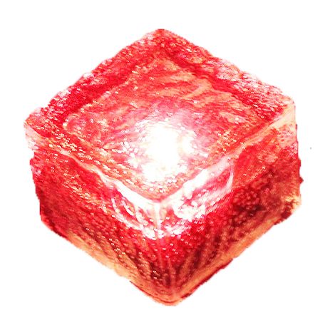 Lampe solaire de jardin à LED, lampe effet pierre de glace, éclairage encastré carré (rouge) (1/5)