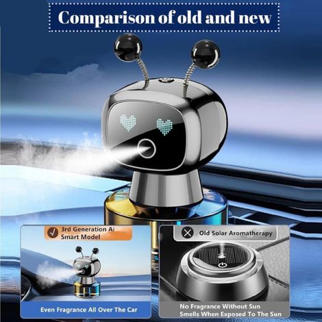 1 Diffuseur d'huiles essentielles, Robot design, Brumisation fine 4 niveaux, Détection vibrations, Accessoire voiture (1/5)