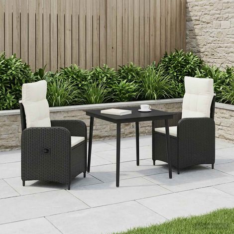 vidaXL Ensemble de Tables Basses 3 pc Noir et blanc crème (1/5)