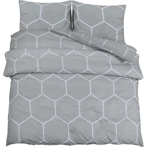 Housse de couette en coton gris, 140 x 200 cm (1/5)