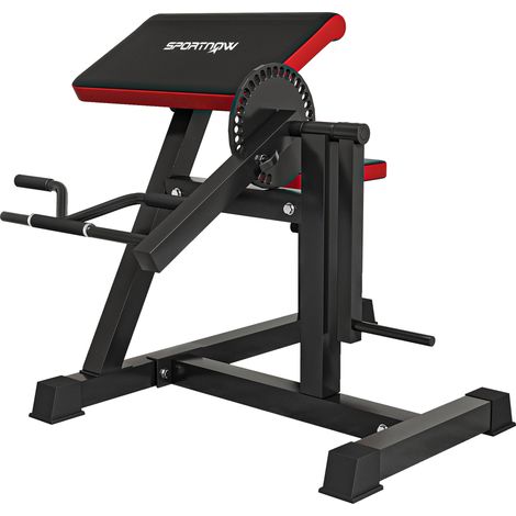 Banco de musculación 2 en 1 para bíceps y tríceps 105 x 95 x 80 cm 5 alturas regulables 25 ángulos moderno y elegante de acero negro 210006841 (1/5)