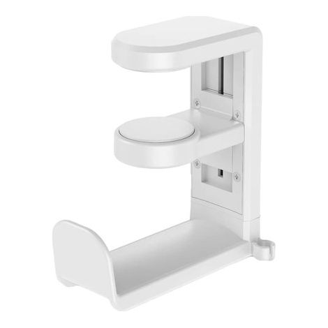 Supporto per cuffie con jack girevole a 360°, adatto per cuffie, supporti da scrivania, ecc. Bianco (51,5102115 mm). (1/2)