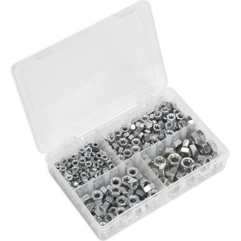 Sealey Steel Nut Assortment 320pc 1/4""-1/2""UNF AB029SN (1/4)