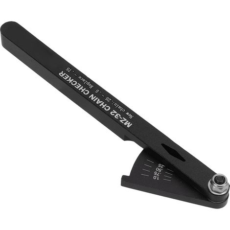 Indicateur de chaîne de vélo en aluminium, outil de vérification de chaîne multifonctionnel, jauge de réparation de chaîne de vélo noire (1/5)
