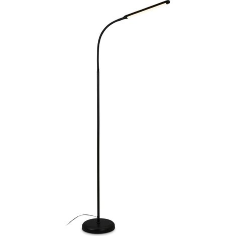 Lampadaire LED à intensité variable pour décorer le salon et servir de lampe de lecture, Lampe LED orientable, Lampe de salon, Touche, Éclairage indirect, Noir (1/5)