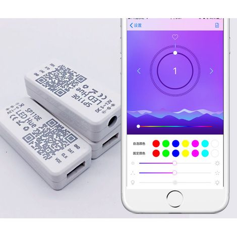 Application mobile Bluetooth pour module de bande LED RGB, contrôleur de source lumineuse ponctuelle, contrôleur RGB SP110E 5-12 V