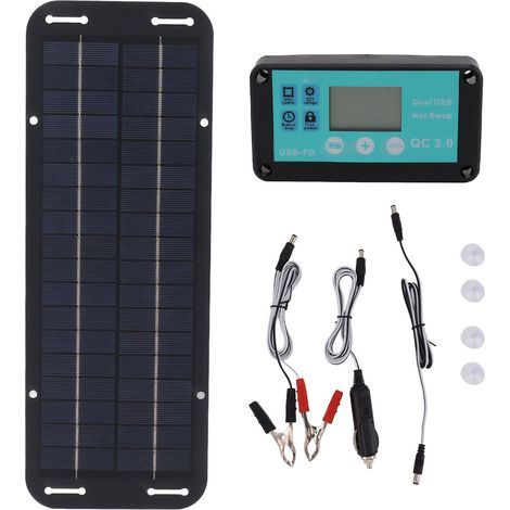 Cellule noire de panneau solaire de 20W avec le contrôleur imperméable de MPPT pour le Camping de voyage de véhicule à la maison de RV. (1/5)