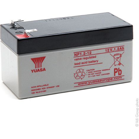 Yuasa - Batterie plomb AGM YUASA NP1.2-12 12V 1.2Ah F4.8 (1/3)