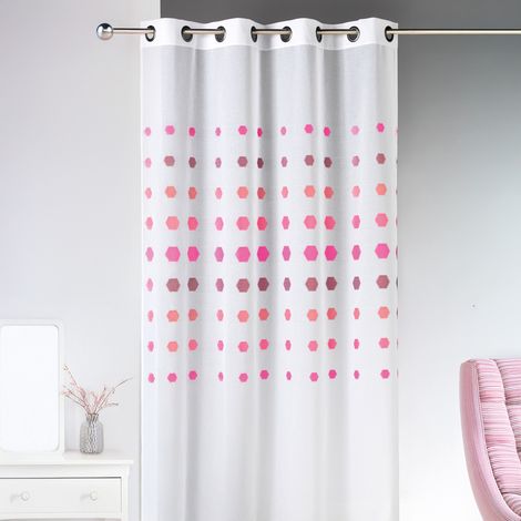 Voilage organza à pois géométriques Violet 140x240 cm