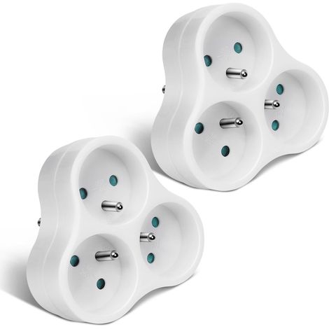 Triplite 3X 16A dreieckige 3-in-1-Steckdosenleiste, Steckdose mit integrierter Kindersicherung, ideal für Schlafzimmer, Büro und Zuhause, 16 A, 230 V, Weiß