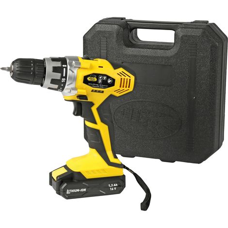 RHINO - PERCEUSE-VISSEUSE, VISSEUSE DÉVISSEUSE SANS FIL 16V 1.3AH 2 X BATTERIES LITHIUM-ION LIVRÉE AVEC 13 ACCESSOIRES DE