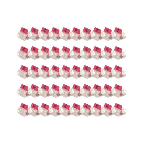 Vision-El – Lot de 50 connecteurs rapides automatiques 3 entrées – Sections de fils 0.2 à 4 mm² – Tension 450V – Courant 32A – Boîtier transparent