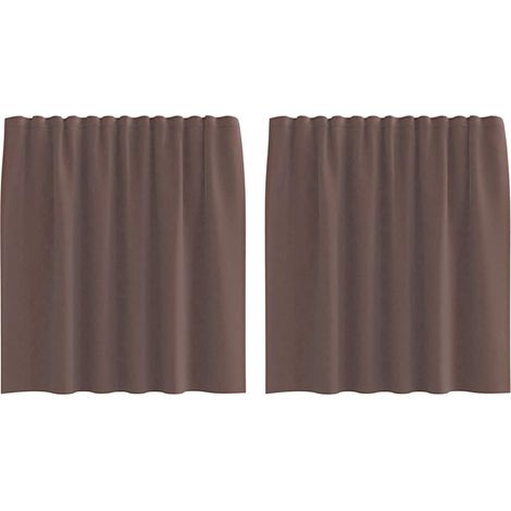 Maison Exclusive - Voile Vorhänge mit Lasche 2 Stk. Braun
