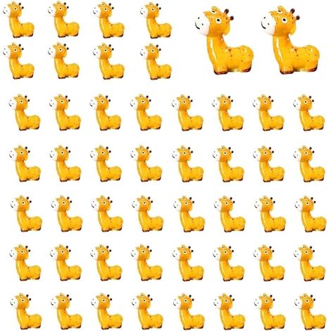 50Pcs Mini Figurines d'animaux, Miniatures d'animaux Minuscules en Résine, Collection Miniature de Girafe (1/5)