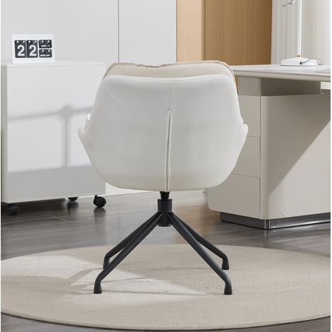 Fauteuil de bureau en similicuir avec accoudoirs et rotation 360° – pour salon et chambre (1/5)