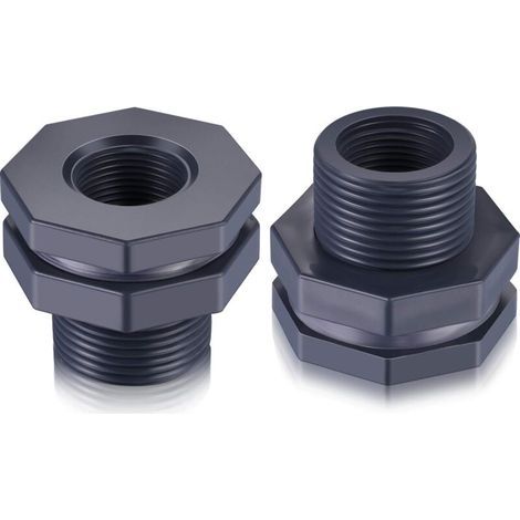 pieces of PVC bulkhead fittings for rain barrels, aquariums, water tanks (3/4 inch).