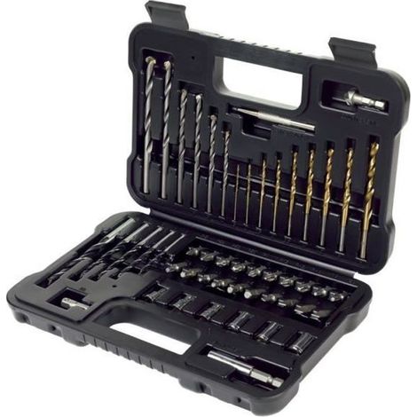 Black&Decker – Coffret multi-outils 50 accessoires en titane – Forets pour maçonnerie, métal et bois – Vissage rapide en série – Compact et léger - A7188-XJ (1/10)