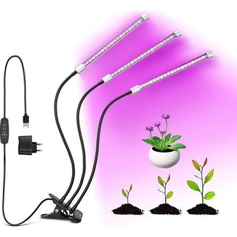 Wolka Lampe de Plante, Lampe de Croissance Lampe Horticole à Trois Têtes Parfait pour Plantes,Fleurs etc. (1/4)