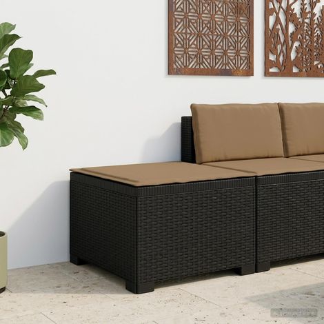 Canapé de Jardin 1 Place en PP Aspect Rotin Anthracite Fauteuil d'Extérieur avec Coussin - PANGIVO (1/5)