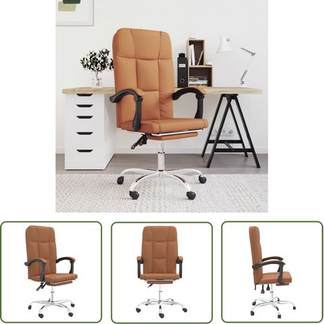 Fauteuil inclinable de bureau Marron Similicuir vidaXL (1/5)
