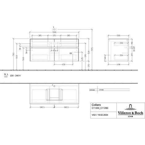 Villeroy & Boch C112B0VM WTUS Collaro C112B0 1200x548x500mm m.