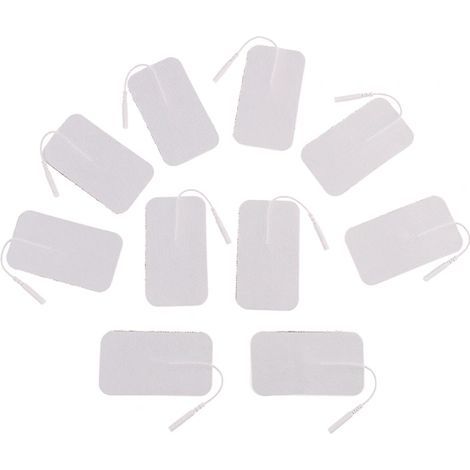 Lot de 10 électrodes TENS/EMS - Électrodes pour appareils de massage, blanches, 5 x 9 x 0,5 cm (1/5)