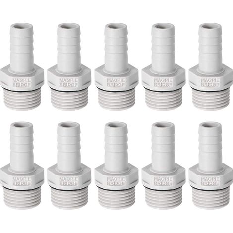 10Pcs Barbillon PVC 12mm Adaptateur raccord tuyau flexible (1/5)