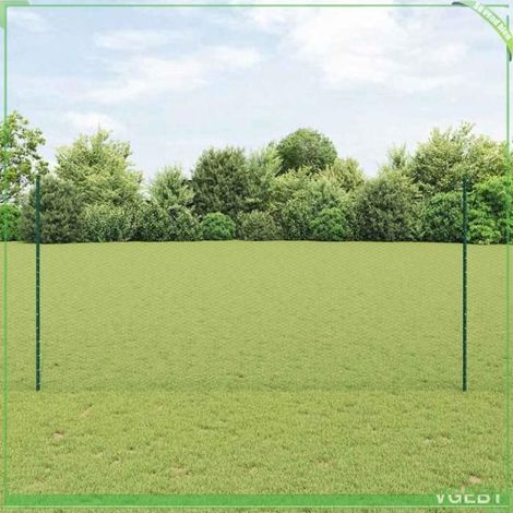 Kit clôture acier vert 100 x 1,6 m – rouleau + 88 poteaux, visserie incluse, finition anti-rouille (1/5)