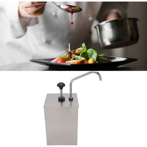 Pompe à sauce monobloc en acier inoxydable 4L, distributeur de sauce pour buffet, distributeur de jus (1/5)