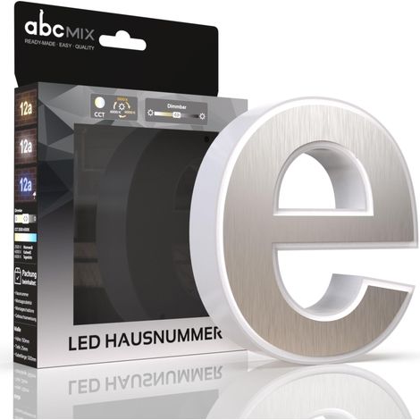 LED Hausnummer e inkl. Edelstahl-Cover - CCT 12V 2700K/4000K/6500K (1/5)