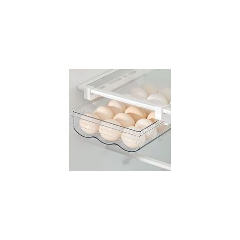 Eierbox aus Kunststoff, Eierhalter für den Kühlschrank, Eieraufbewahrungsbox mit 18 Schubladen, Eierschublade für den Kühlschrank, Aufbewahrungsbox für frische Eier (transparent) - Crezuo