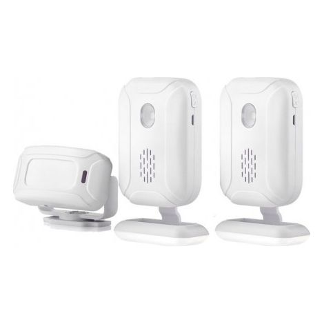 Pack 2 Sonnettes de porte Sans fil + Capteur de mouvement infrarouge Darho - alarme d'ouverture de porte, pour magasin, magasin, bureau, maison (1/5)