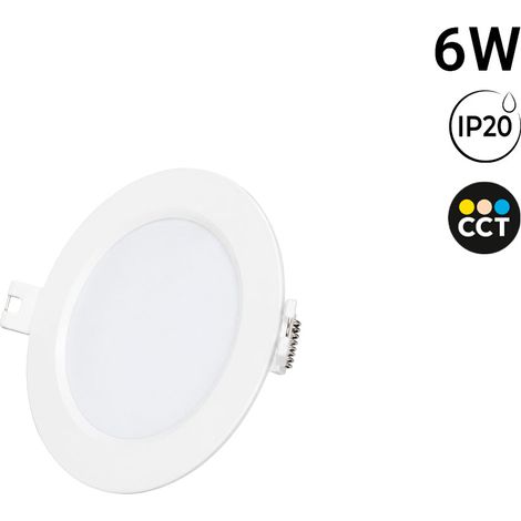 Downlight LED Circular Empotrable - 3CCT - 6W - 110 Lm/W -