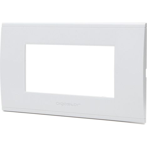 Placca 4 moduli 504 in plastica bianca compatibile anche con BTicino Livinglight