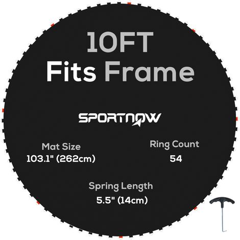 SPORTNOW Trampoline Mat with V-Hooks, for Trampoline Φ262cm