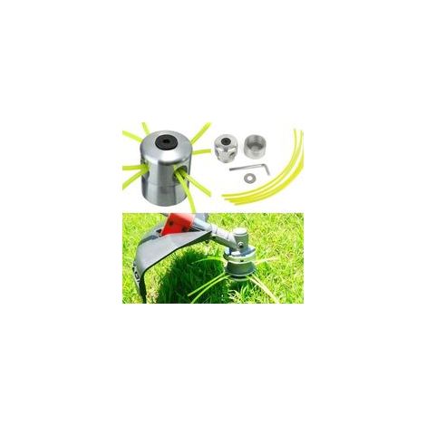 Aluminium fils Tête Coupe-bordure Tête double fil bobine Tête fil nylon pour débroussailleuse à essence Tondeuse à Gazon, Tete universelle multifils pour fil 1pcs