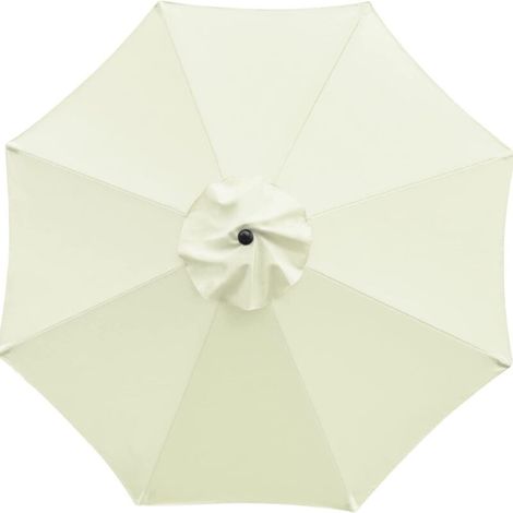 Telo di ricambio per ombrelloni a 8 stecche, adatto per ombrelloni da giardino, patio, piscina e a braccio (bianco crema, 3 m/8 stecche) -Crezuo