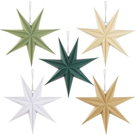 5pcs toile Suspendue Vert Sage 3D Plat Lanterne Suspendue Dock Interieure de Nol pour Sapin Mariage Anniversaire Chambre Plafond Party Deco (1/5)